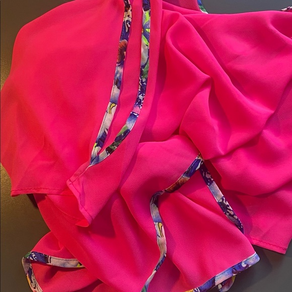 Sheer fuchsia top with trimmed slit on sleeves - Picture 9 of 10